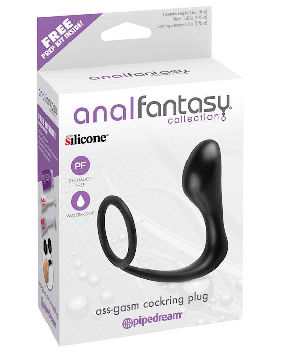 Anal Fantasy Collection Ass Gasm Cockring Plug  Black