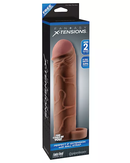 Fantasy X-tensions Perfect 2" Extension w/Ball Strap - Brown