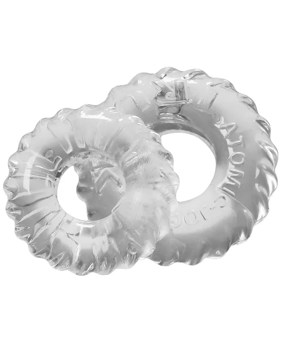 Oxballs Truckt Cock & Ball Ring - Clear Pack Of 2
