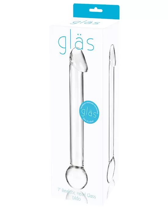 Glas 7" Realistic Head Glass Dildo - Clear