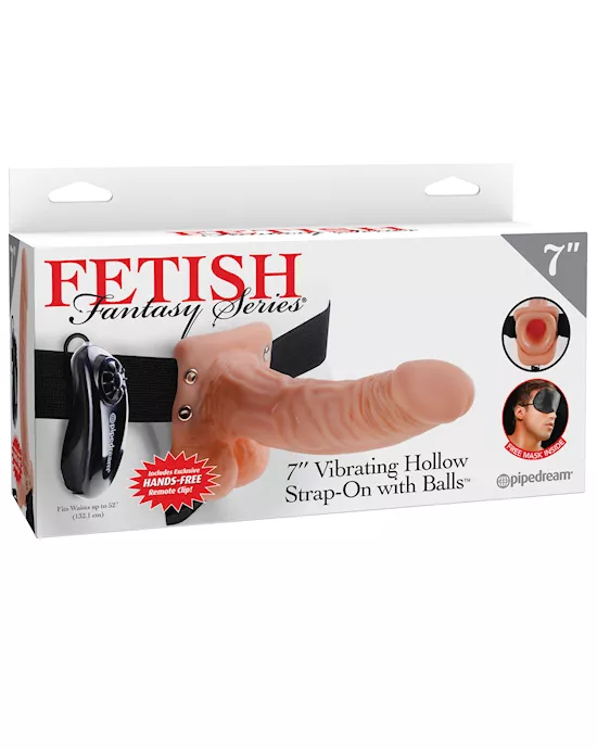 Fetish Fantasy Series 7" Vibrating Hollow Strap On w/Balls - Flesh