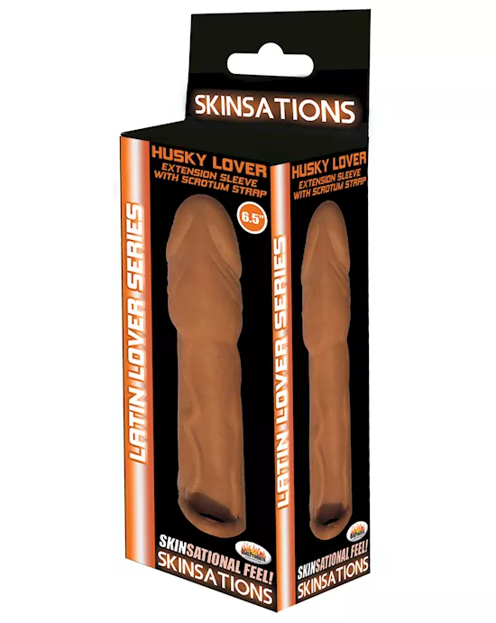 Skinsations Latin Lover 6.5" Husky Extension Sleeve w/Scrotum Strap