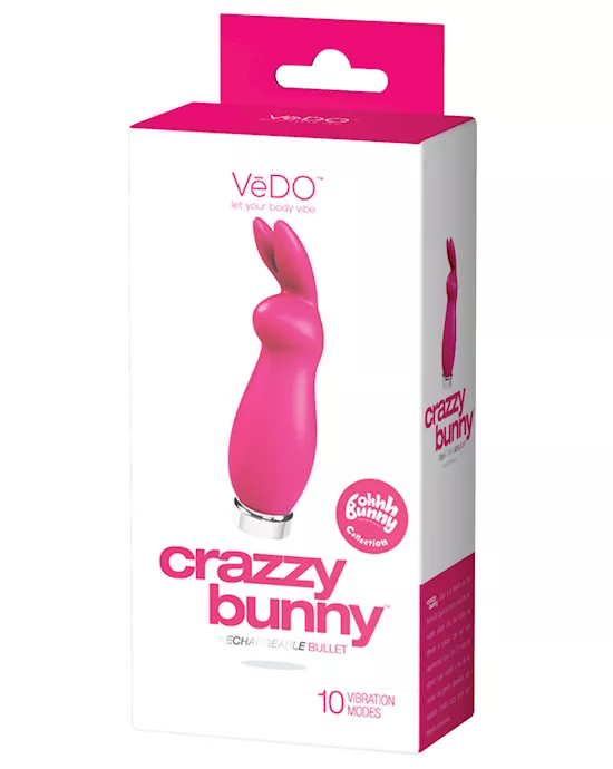 Vedo Crazzy Bunny Rechargeable Bullet - Pretty In Pink