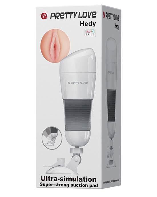 Pretty Love Hedy Suction Pad Stroker wBullet  White