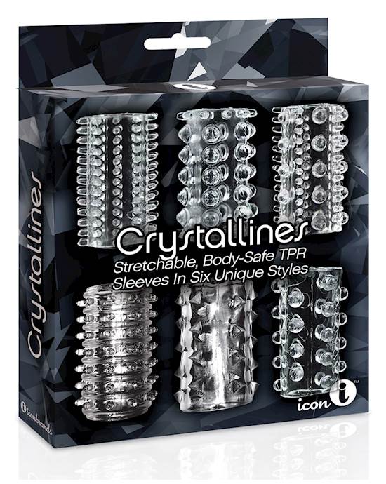 The 9039s Crystalline TPR Cock Sleeve 6 Pack  Clear