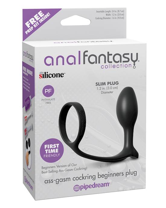 Anal Fantasy AssGasm Cockring Beginners Plug  Black
