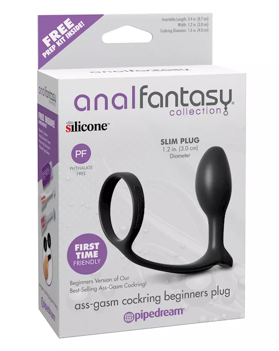 Anal Fantasy Ass-gasm Cockring Beginners Plug - Black
