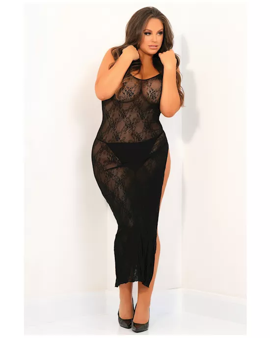 Rene Rofe Take the Heat Lace Gown Black QN