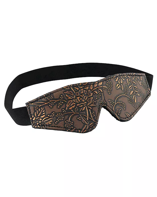 Spartacus Faux Fur Lining Blindfold - Brown Floral Print
