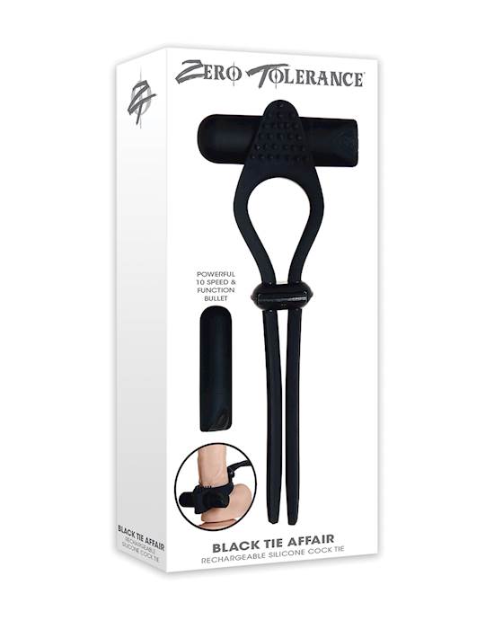 Zero Tolerance Black Tie Affair Cock Ring  Black