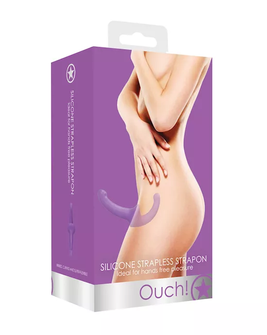 Shots Ouch Silicone Strapless Strap On - Purple