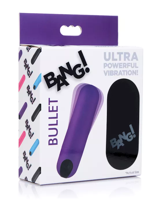 Bang! Vibrating Bullet W/ Remote Control - Purple