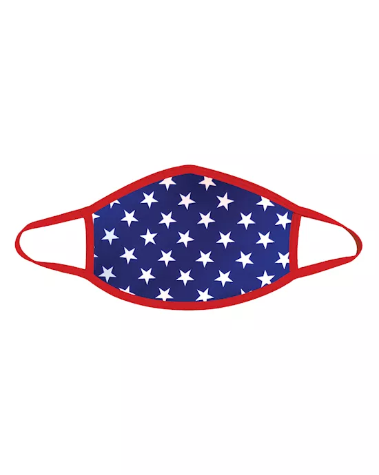 Neva Nude Murica Usa Blue Star Mask W/100% Cotton Liner Red Md