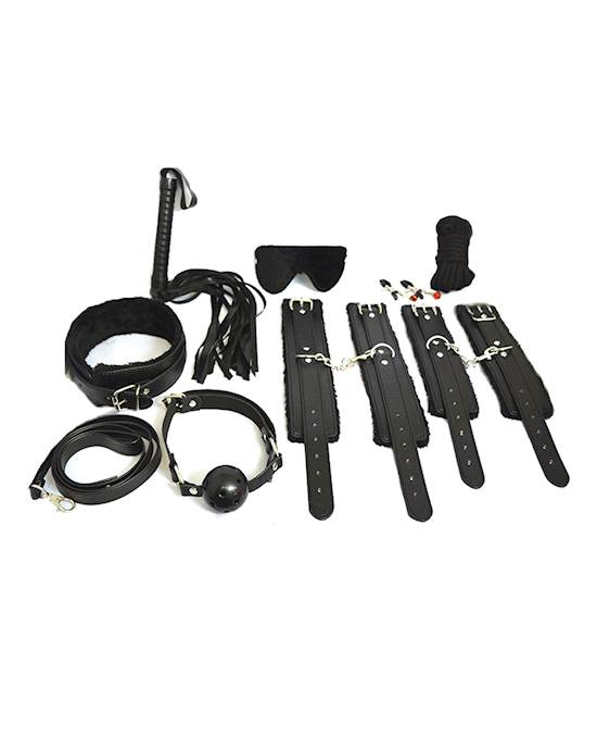 Plesur Everything Bondage 12 Piece Kit  Black