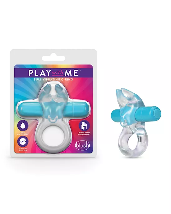 Blush Play With Me Bull Vibrating C Ring - Blue