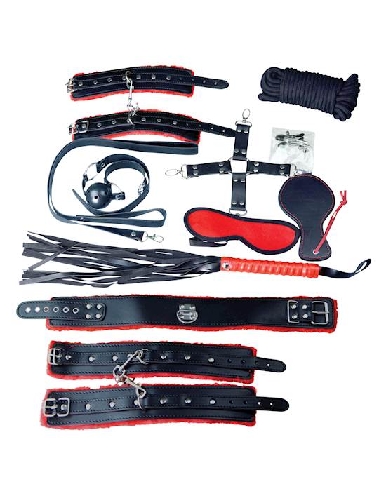 Plesur Deluxe Bondage Kit  BlackRed