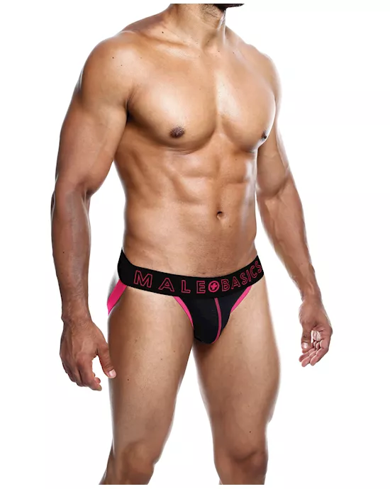 Male Basics Neon Jockstrap Coral Sm