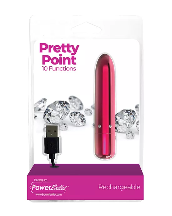 Pretty Point Rechargeable Bullet - 10 Functions Pink