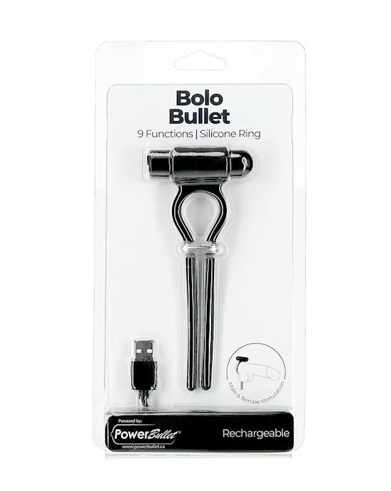 Bolo Bullet Vibrating Adjustable Cock Tie - Black
