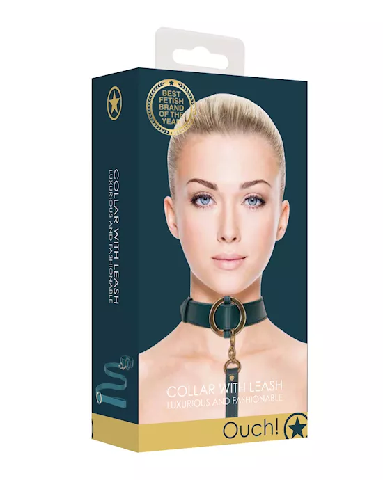 Shots Ouch Halo Collar w/Leash - Green