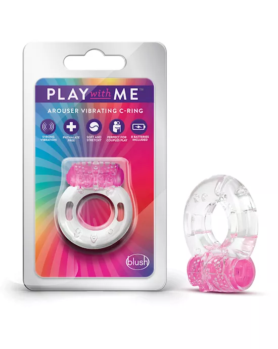 Blush Play with Me Arouser Vibrating C-Ring - Pink