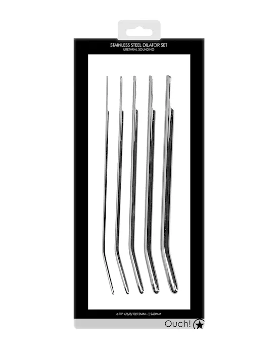 Shots Ouch Urethral Sounding Metal Dilator Set