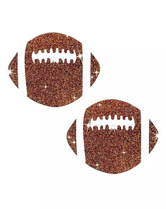 Neva Nude Football Glitter Pasties - Brown O/S