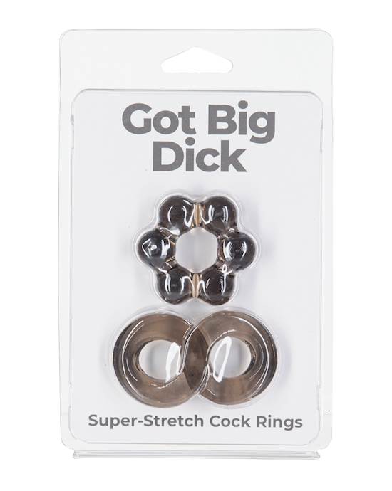 Got Big Dick 2 Pack Cock Rings  Black