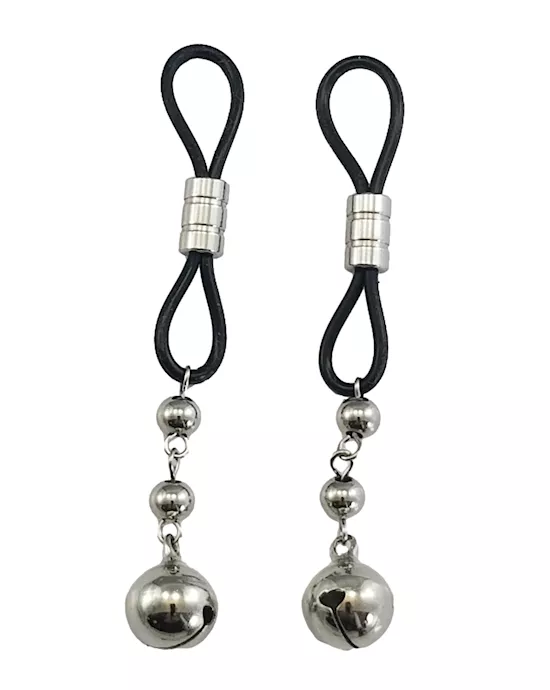Bijoux de Nip Nipple Halos w/Silver Bells - Black