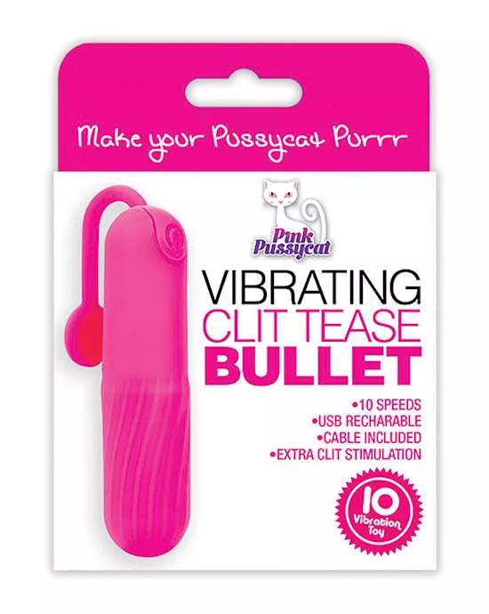 Pink Pussycat Vibrating Clit Tease Bullet - Pink