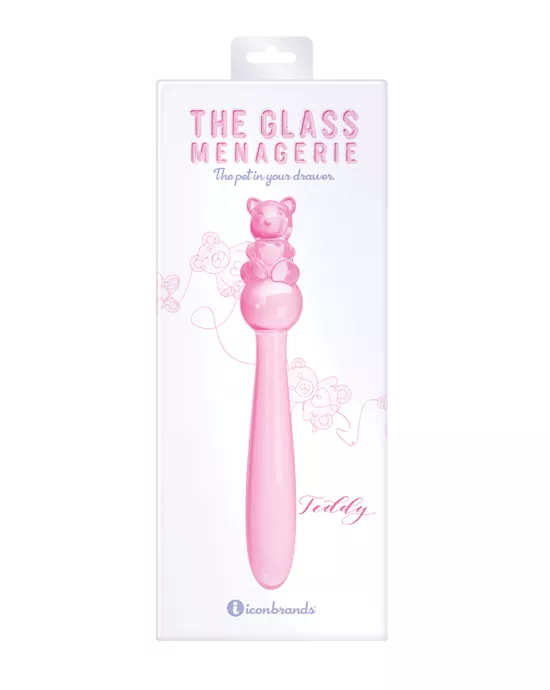 Glass Menagerie Teddy Glass Dildo - Pink