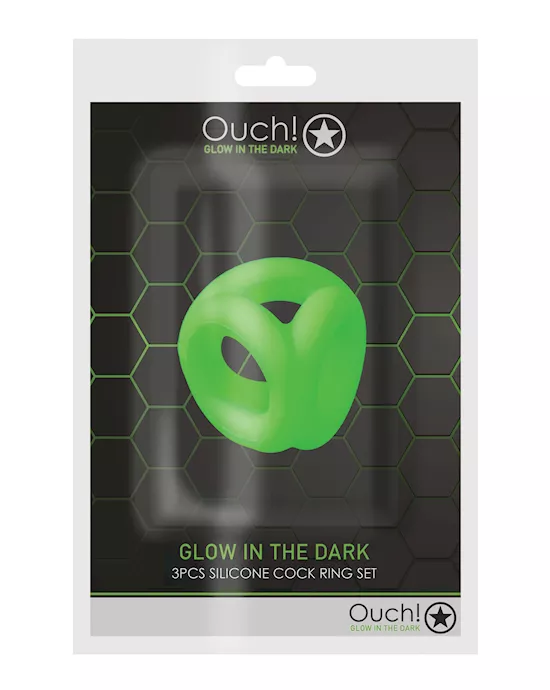 Shots Ouch Cock Ring & Ball Strap - Glow in the Dark