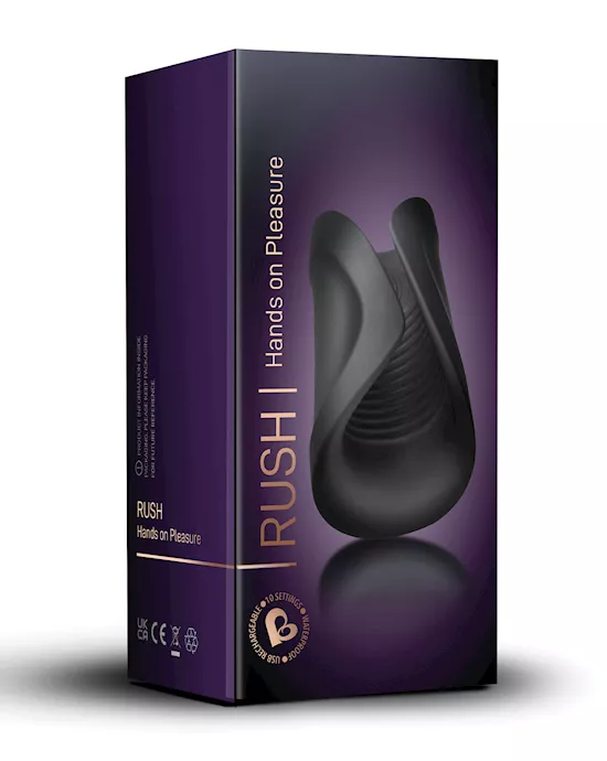 Rocks Off Rush Rechargeable Stroker - Black