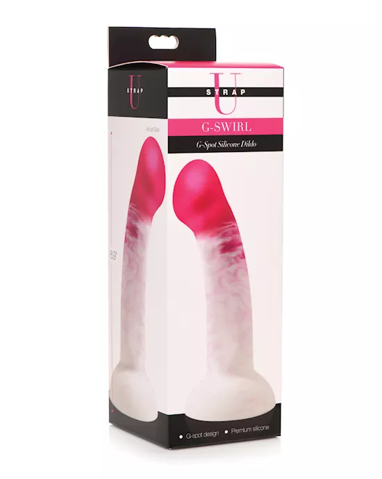Strap U G Swirl G Spot Silicone Dildo - Pink