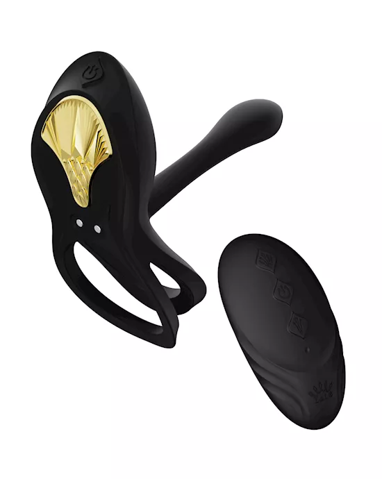 ZALO Bayek Vibrating Couples Ring w/Remote - Obsidian Black