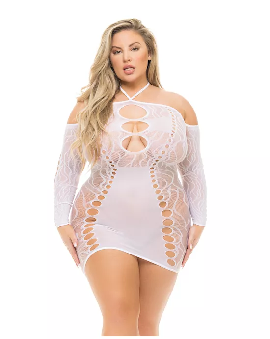 Pink Lipstick Animal Inside Dress White QN