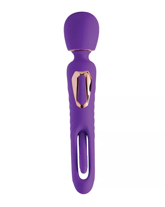 Riley Vibrating Massage Wand & G-Spot Tapping Stimulator - Purple