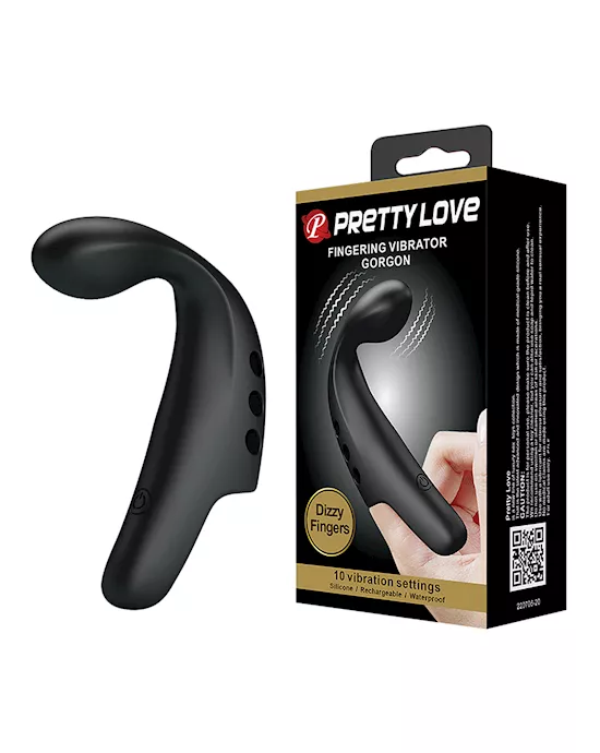 Pretty Love Gorgon Finger Vibrator - Black