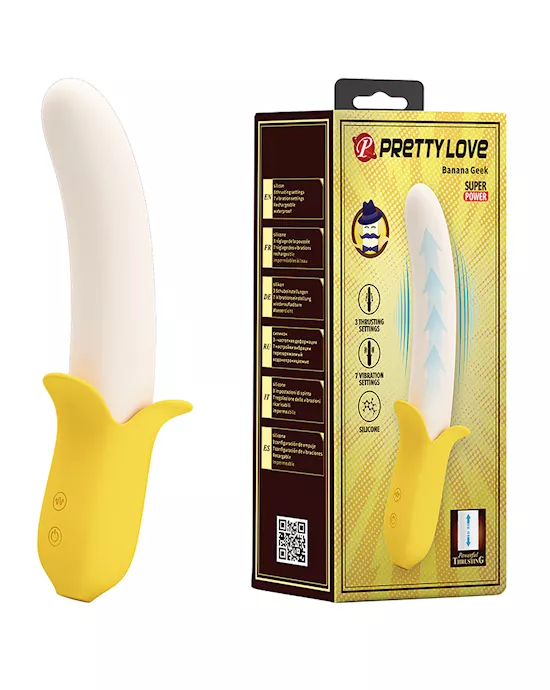 Pretty Love Banana Geek Thrusting Vibrator - Yellow