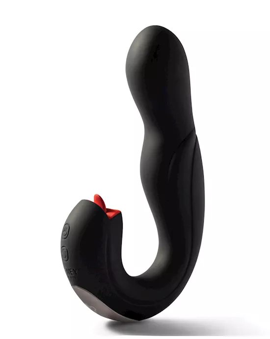 Joi Pro Rotating Head G-Spot Vibrator & Clit Licker w/Remote - Black