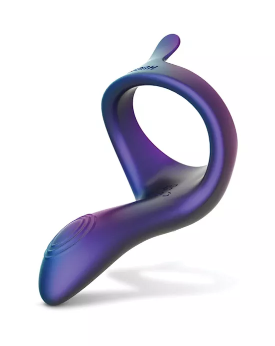 Hueman Eclipse Cock Ring w/Vibrating Perineum - Purple