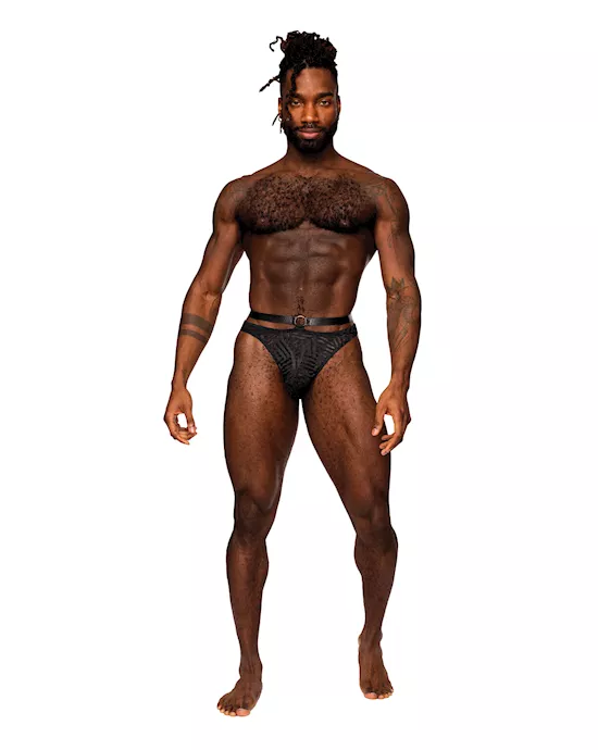 Rude Awakening Mesh Strap Thong Black S/M