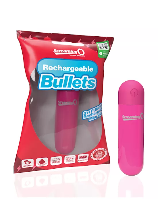 Screaming O Rechargeable Bullets - Pink