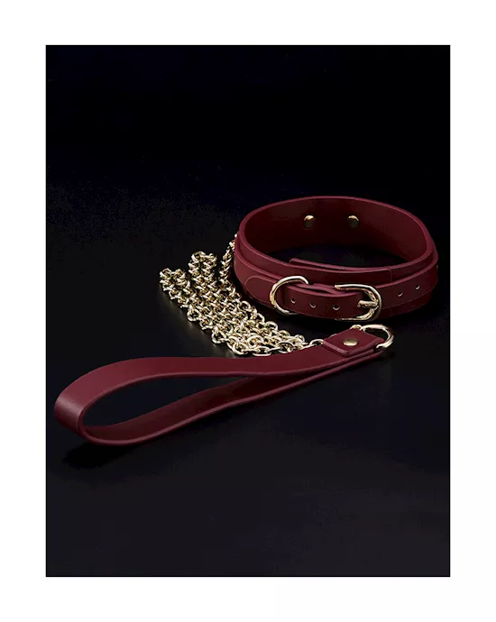 Leather Collar With Leash