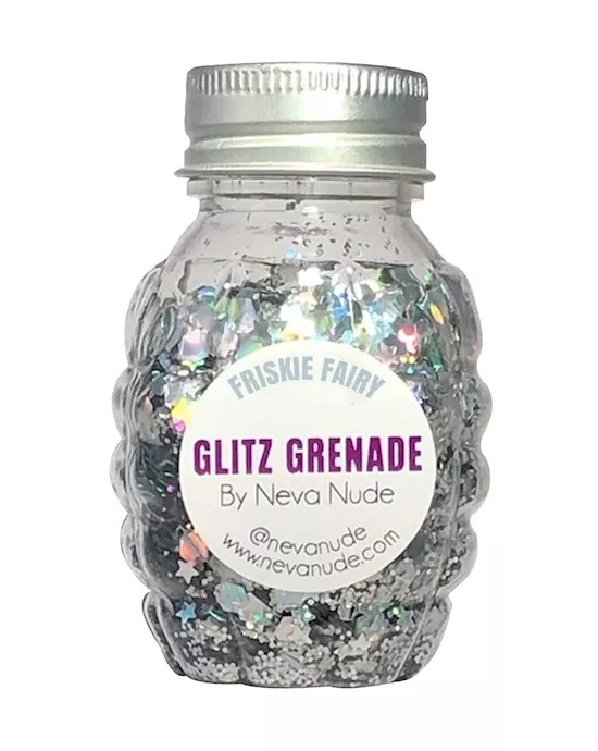 Friskie Fairy Cosmetic Grade Glitter Glitz Grenade Keychain in Aloe Gel