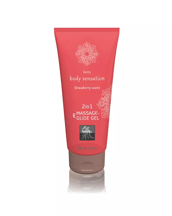 Shiatsu 2 in 1 Strawberry Scented Massage & Glide Gel 200ml