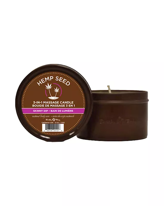 Hemp Seed 3 In 1 Massage Candle Skinny Dip (Vanilla & Fairy Floss)