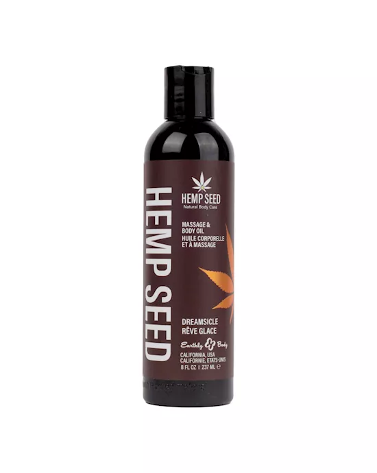 Hemp Seed Massage & Body Oil Dreamsicle Tangerine & Plum Scented 237ml