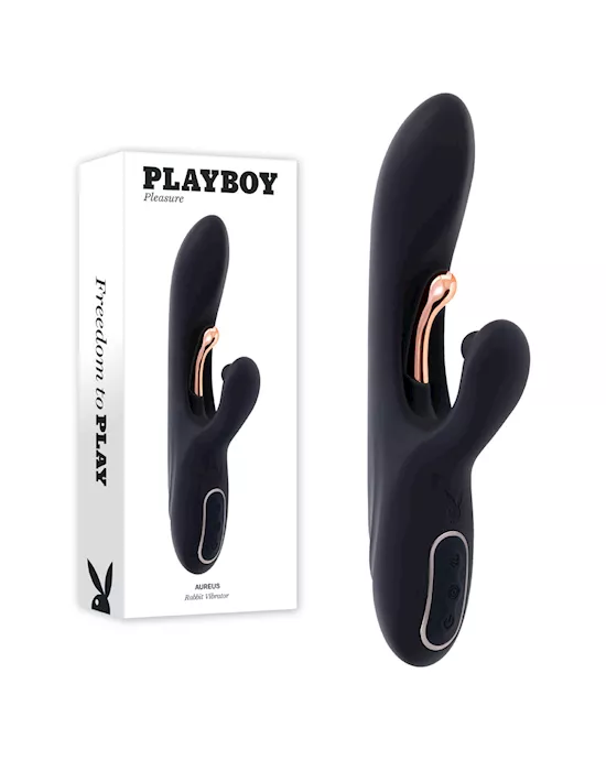 Playboy Pleasure Aureus Rabbit Vibrator with Internal Flicker