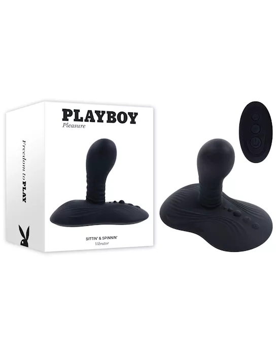 Playboy Pleasure Sittin & Spinnin Vibrator & Grinder Pad with Remote